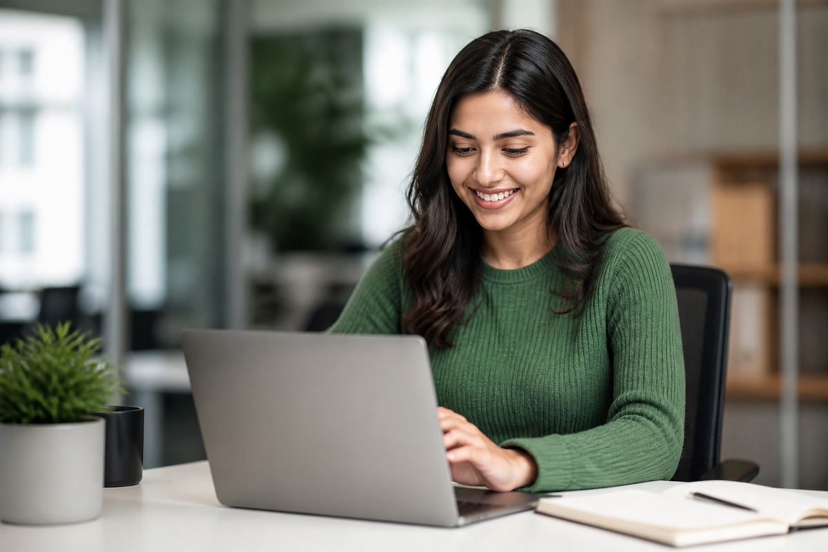 Intern learning on a laptop