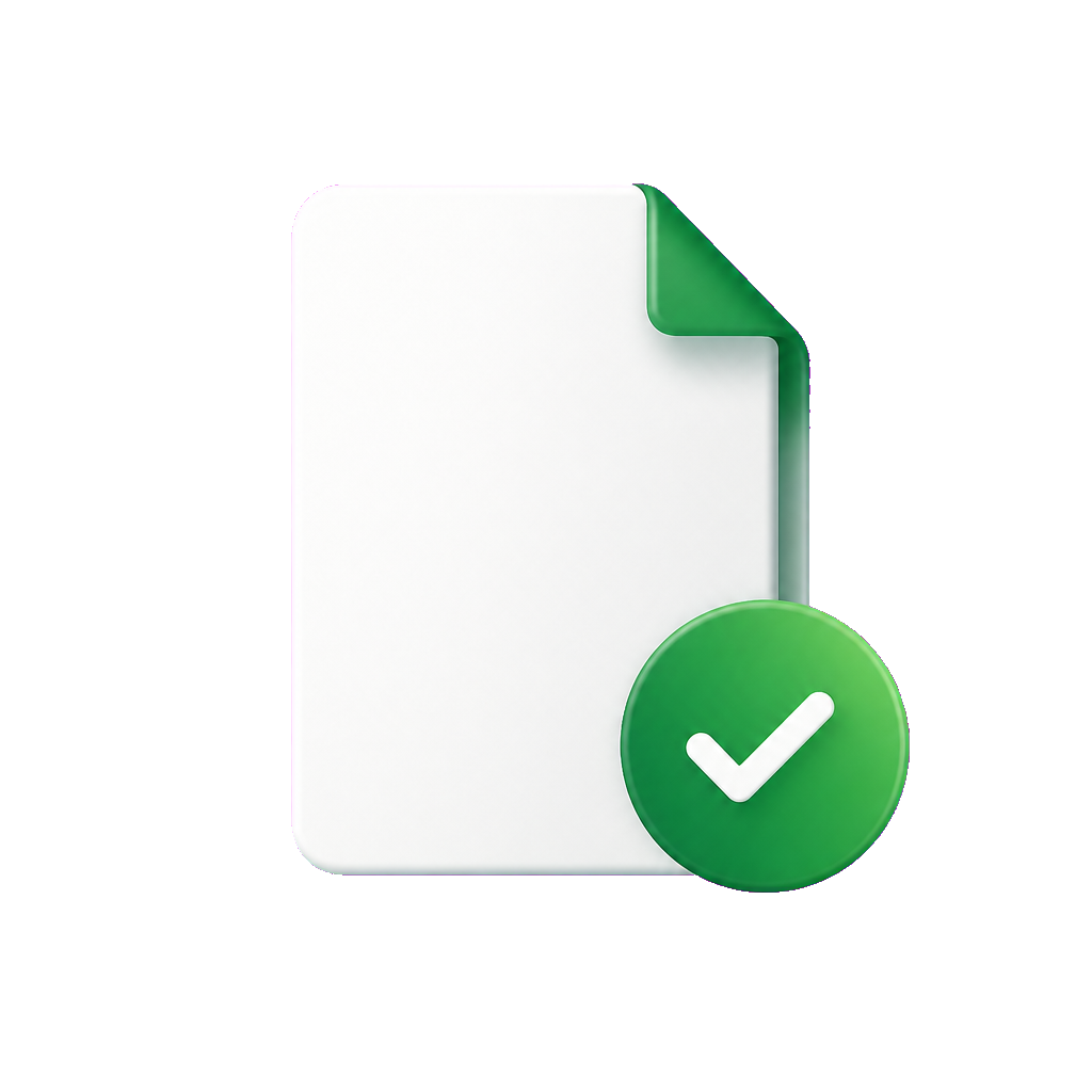Document with checkmark representing terms of use agreement