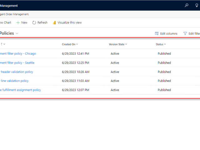 Create Orchestration policies and their associated rules for Quick Start Lab Scenario in Microsoft Dynamics 365 Intelligent Order Management IOM